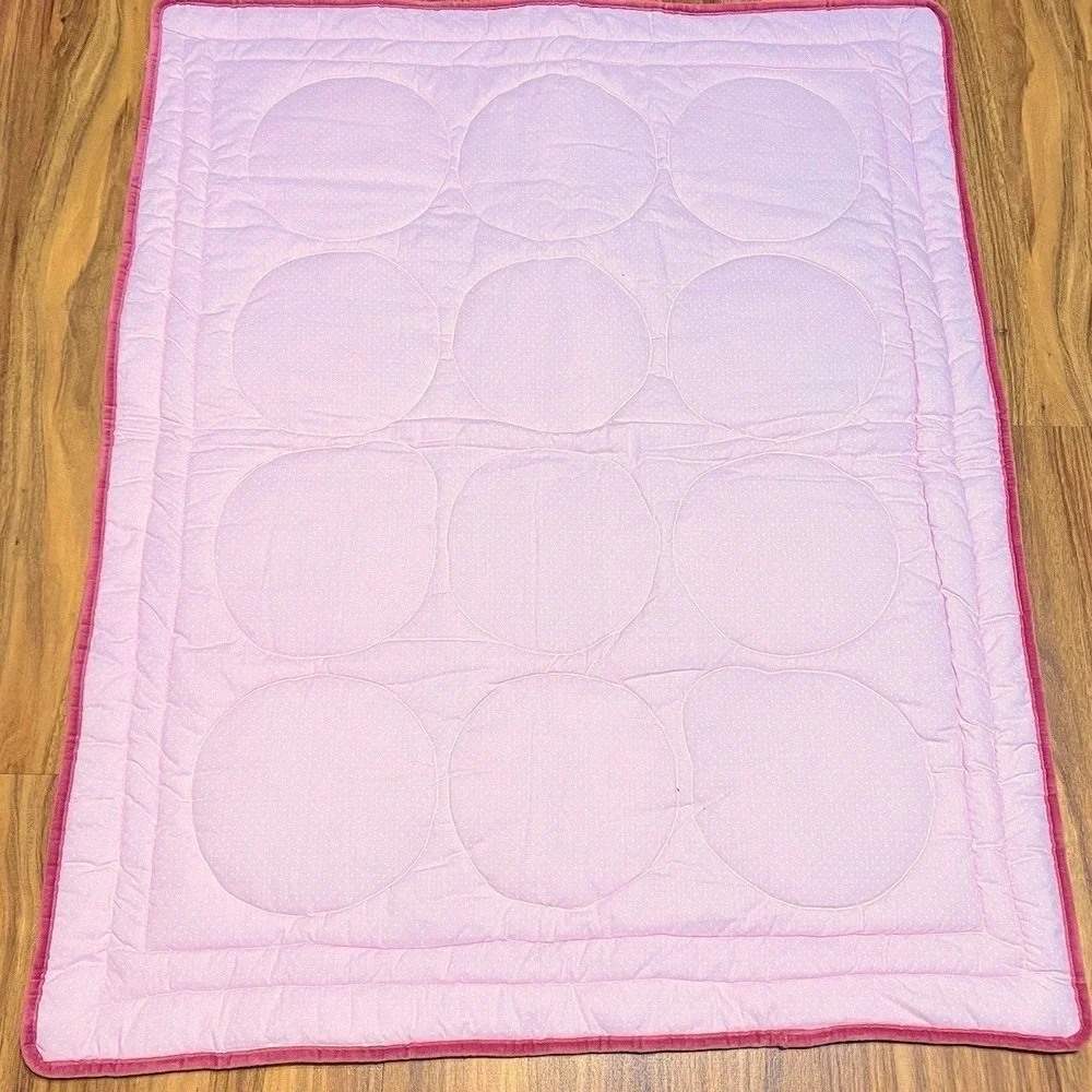 Kids Line Pink Butterfly Snail Cottage Core Nursery Bedding Quilt‎ Diaper Skirt